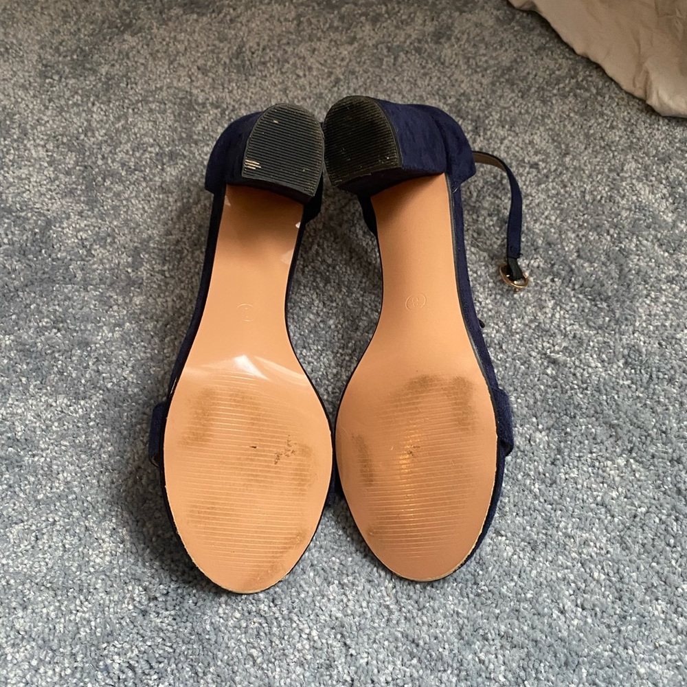Navy blue block heels - Picture 4 of 5